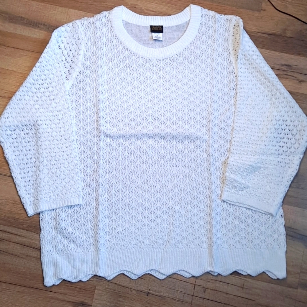 NWT White Knit oversized Sweater Salon Design
